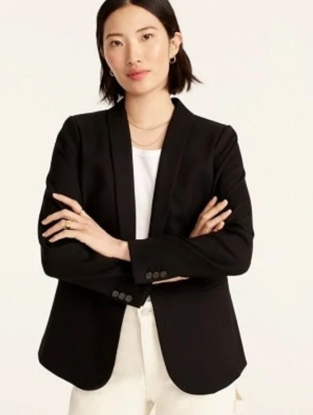 EUC J. Crew Parke Tall Blazer in Bi Stretch Cotton in Black size 12 TALL